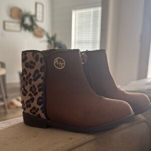 Brown Leopard Kids Boots MK